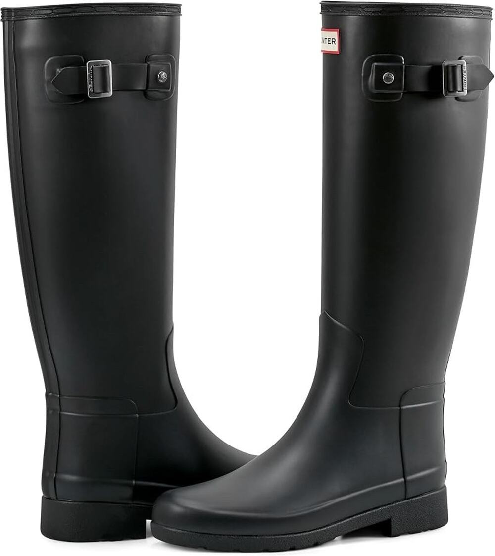 NEW Hunter Womens Refined Tall Boots Black Rubber Rain Boots Women's 7 NIB